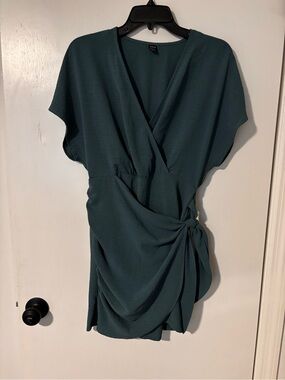 SHEIN Teal Green Wrap Style Dress